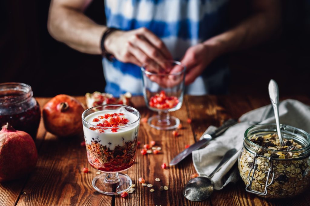 Dessert with Pomegranate.