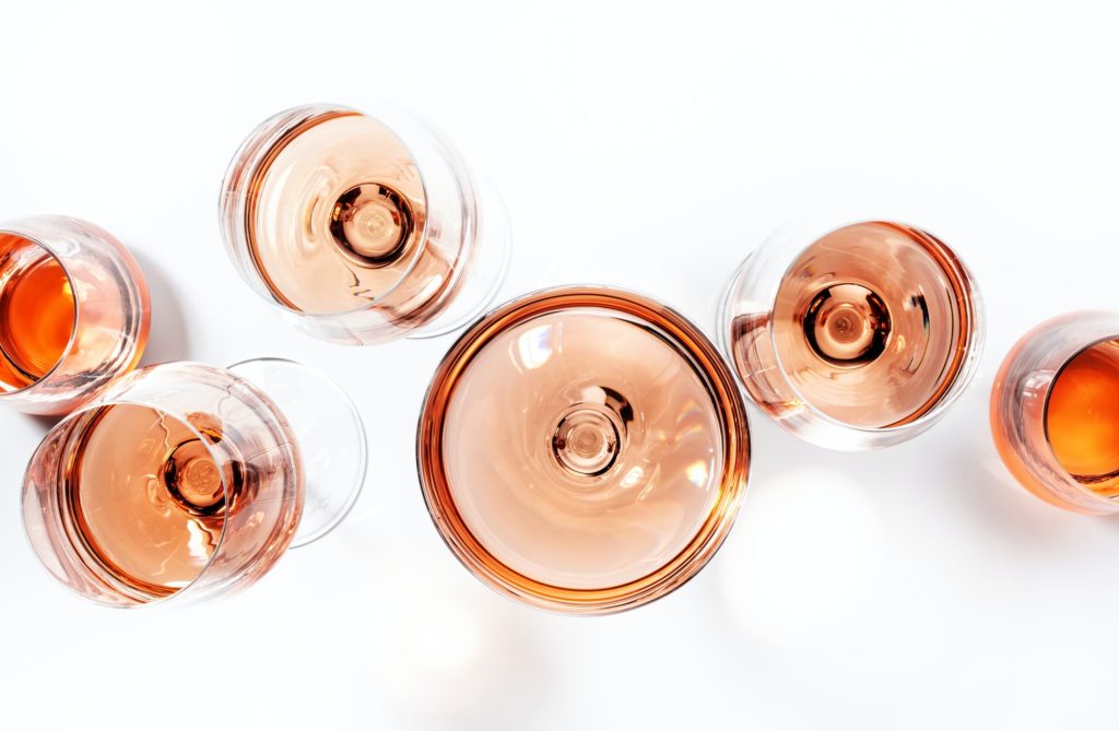 Rose wine glasses